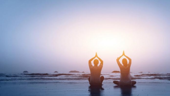 yoga, meditation, couple, relaz