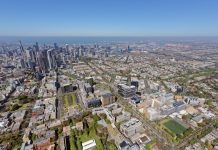 Australia: New short-stay surgical facility Aerial view of Melbourne, Australia