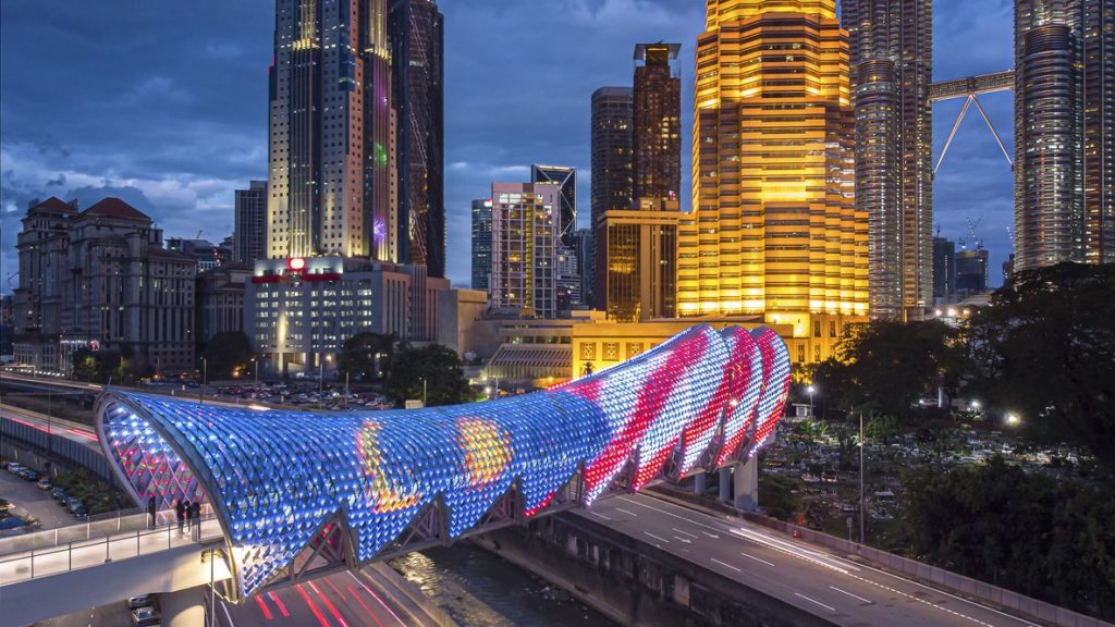 Saloma Link bridge in Kuala Lumpur, Malaysia