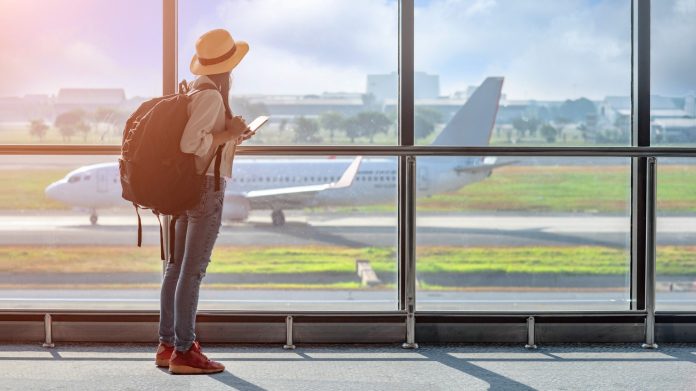 Airport traveller_iStock-1135482738 A traveller in Asia