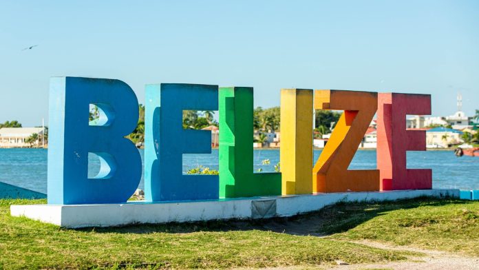 A colourful Belize sign