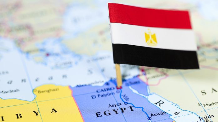 Egypt flag and map_iStock-185307473