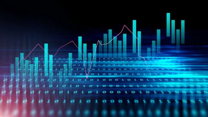technical financial graph on technology abstract background