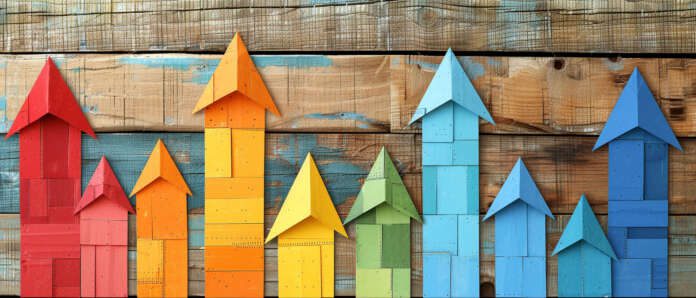 Create an abstract interpretation of economic growth and prosperity