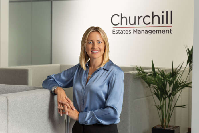 Emma McCarthy Managing Director of Churchill Estates Management (with logo)