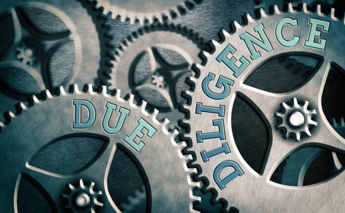Word writing text Due Diligence. Business concept for avoid harming other business property for an agreement.