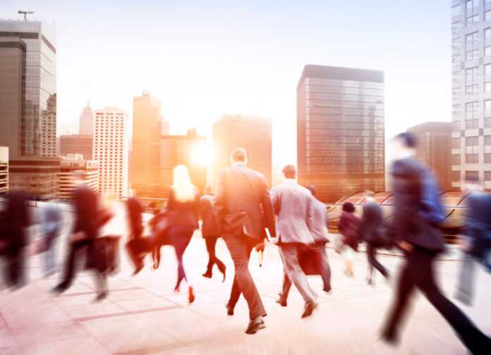Business People Walking Commuter Travel Motion City Concept