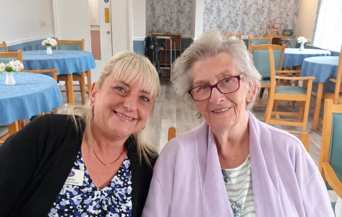 Red House Care Home L-R Leah Davies with resident Barbara Jarrett